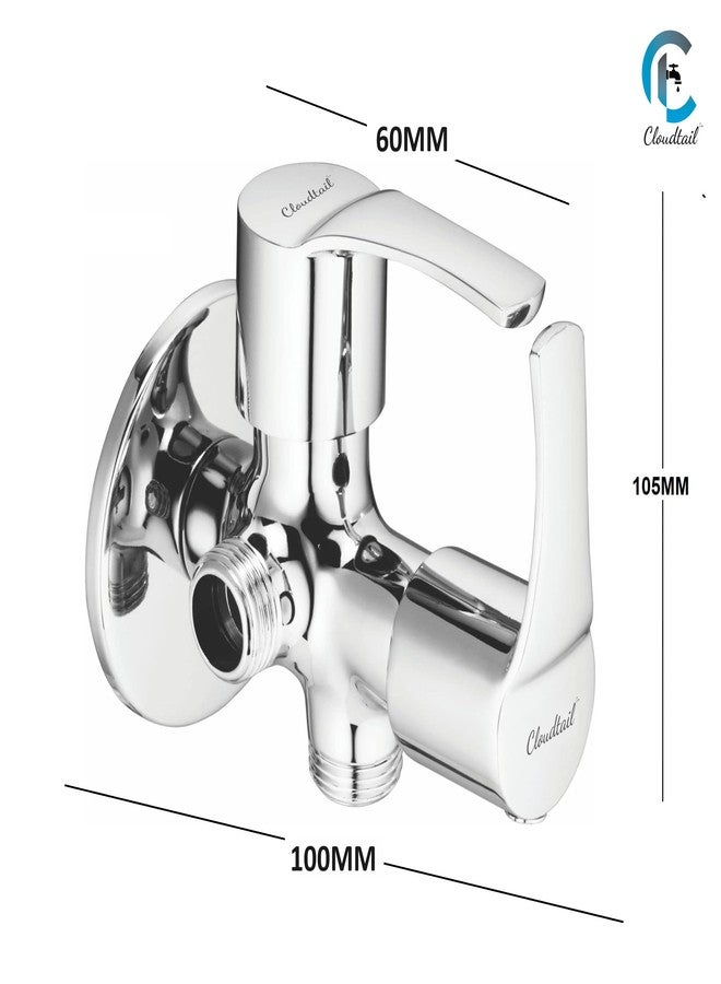 Cloudtail® 2 Way Angle Valve|Pipe Valve |2In1|Step Handle|(Cdt6101)|Dual Lever|Dual Function|With Wall Flange|Ideal For: Kitchen|Sink|Bathroom|Wash Basin|Material: Brass|Color: Silver|Set Of 1 - Image 2